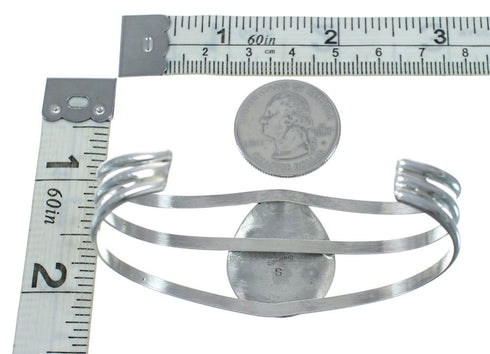 Navajo Onyx Sterling Silver Tear Drop Cuff Bracelet X11011